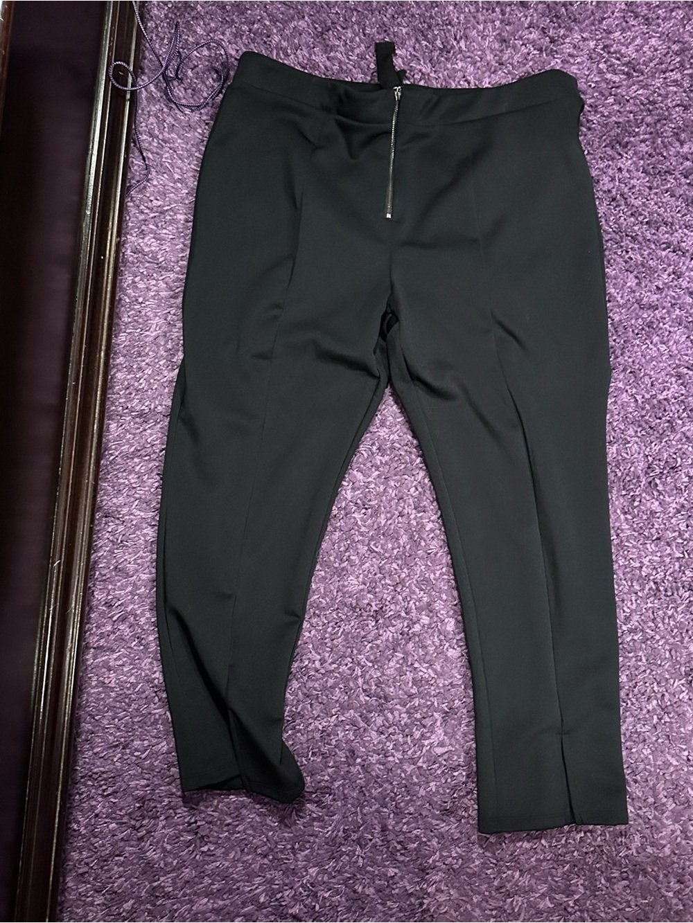 Who What Wear Black Tailored Dress Pants with Front Zip